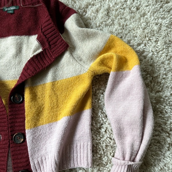 Wild Fable vintage y2k colorblock hippie crop bellsleeve knitted jacket … - Picture 3 of 4